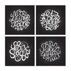 Hand-sketched typographic elements on chalkboard background N2