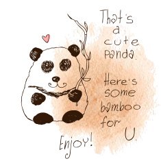 Cute Panda with bamboo N2