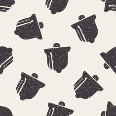 Christmas bell doodle drawing seamless pattern background