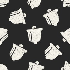 Christmas bell doodle drawing seamless pattern background N2
