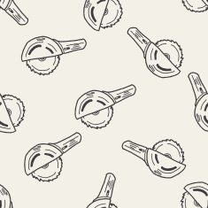 Circular Saw doodle seamless pattern background