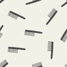Comb doodle seamless pattern background
