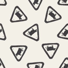 cow sign doodle seamless pattern background