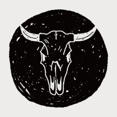 cow skull doodle N6