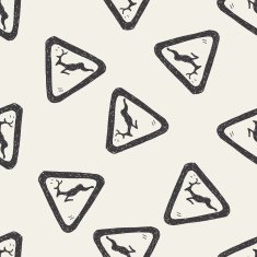 deer sign doodle seamless pattern background