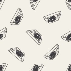 DJ disk doodle drawing seamless pattern background