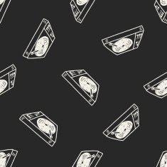 DJ disk doodle drawing seamless pattern background N2
