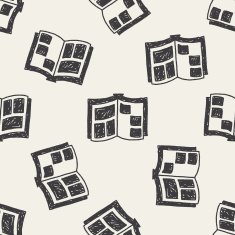 doodle book seamless pattern background
