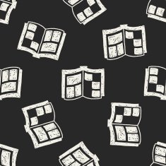 doodle book seamless pattern background N2