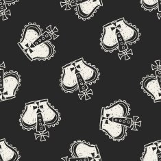 doodle king crown seamless pattern background N5