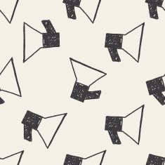 Doodle Megaphone seamless pattern background N2