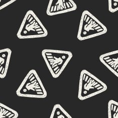 people walk sign doodle seamless pattern background