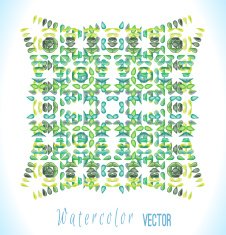Vector watercolor ornament with colorful drops