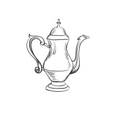 doodle coffee pot