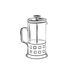 doodle coffee french press pot