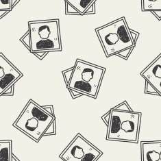 Doodle Photo seamless pattern background