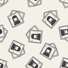 Doodle Photo seamless pattern background N2