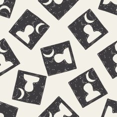 Doodle Photo seamless pattern background N3