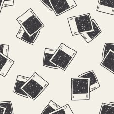 Doodle Photo seamless pattern background N4