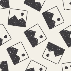 Doodle Photo seamless pattern background N5