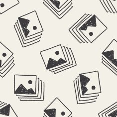 Doodle Photo seamless pattern background N6