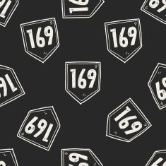 doodle road sign seamless pattern background N3
