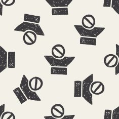 doodle Sound seamless pattern background