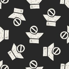 doodle Sound seamless pattern background N2