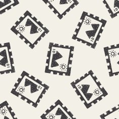 doodle stamp seamless pattern background
