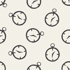 doodle stopwatch seamless pattern background