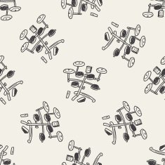 drum doodle seamless pattern background N5