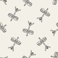 drum doodle seamless pattern background N7