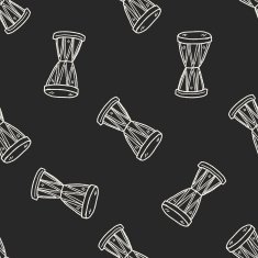 drum doodle seamless pattern background N13