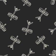 drum doodle seamless pattern background N14
