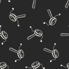drum toy doodle seamless pattern background N2