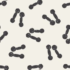 Dumbbell doodle seamless pattern background