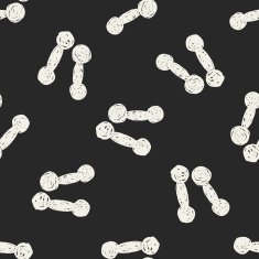 Dumbbell doodle seamless pattern background N2