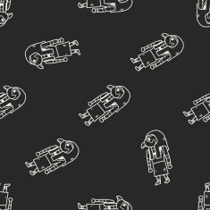 egypt god doodle seamless pattern background N6