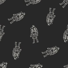 egypt god doodle seamless pattern background N8