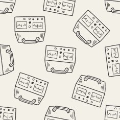 electricity measurer doodle seamless pattern background