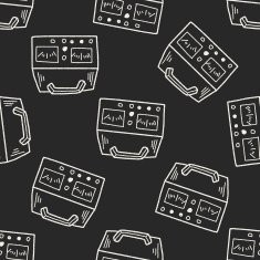 electricity measurer doodle seamless pattern background N2