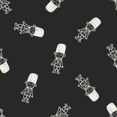 England Soldier doodle seamless pattern background