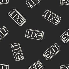 exit doodle seamless pattern background
