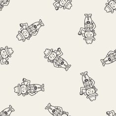 Explorer doodle seamless pattern background