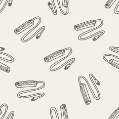 Extension cord doodle seamless pattern background