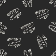 Extension cord doodle seamless pattern background N3