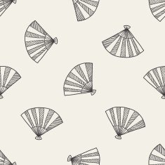 Fan doodle seamless pattern background