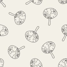 Fan doodle seamless pattern background N3