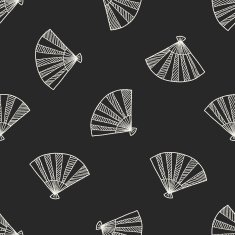 Fan doodle seamless pattern background N4