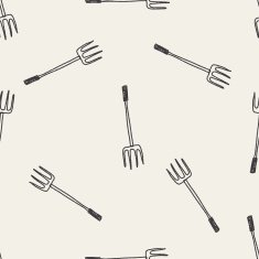 fork doodle seamless pattern background